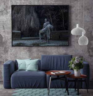 Cuchulainn and Ferdia at night